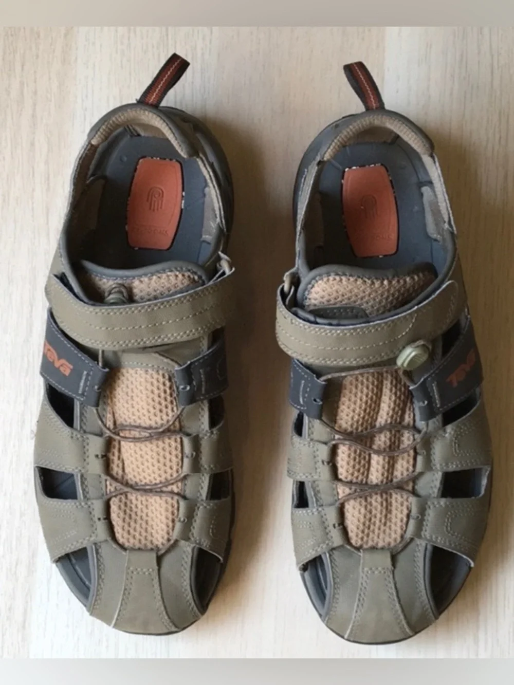 Teva Men's Brown and Black Closed-Toe Adventure Sandals, Size 11 Forebay
